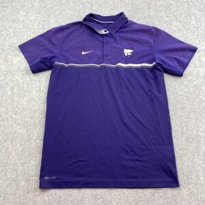 Kansas State Wildcats Shirt Mens Medium Purple NCAA Football Nike Dri Fit Polo
